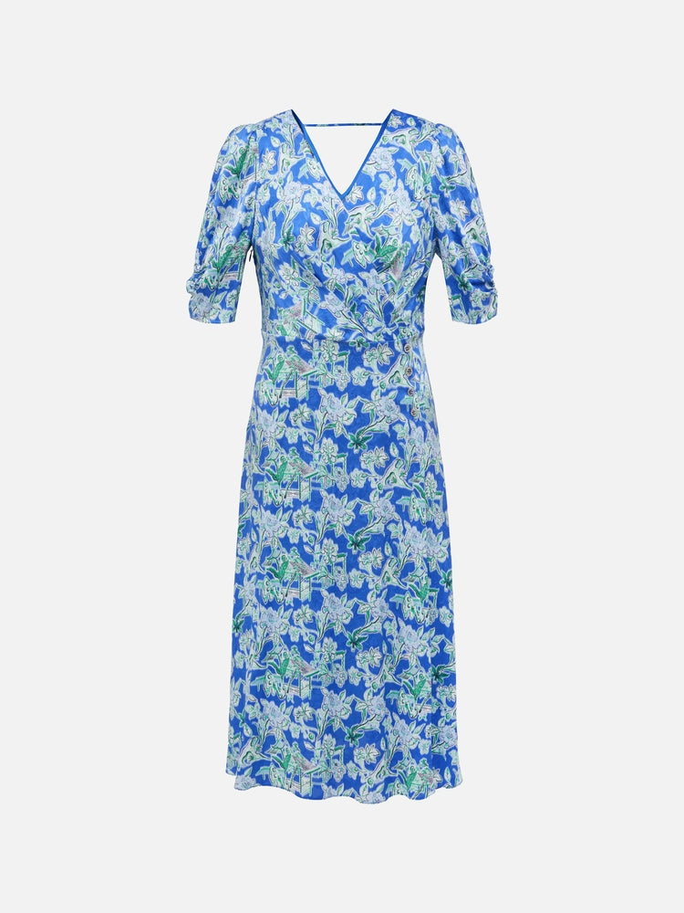 Silk Printed Dress | Blue
