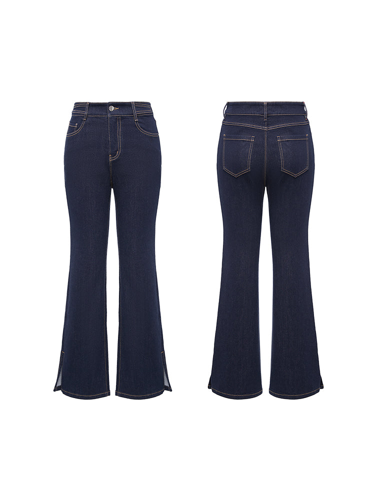 Split-Bootcut Denim Jeans | Navy