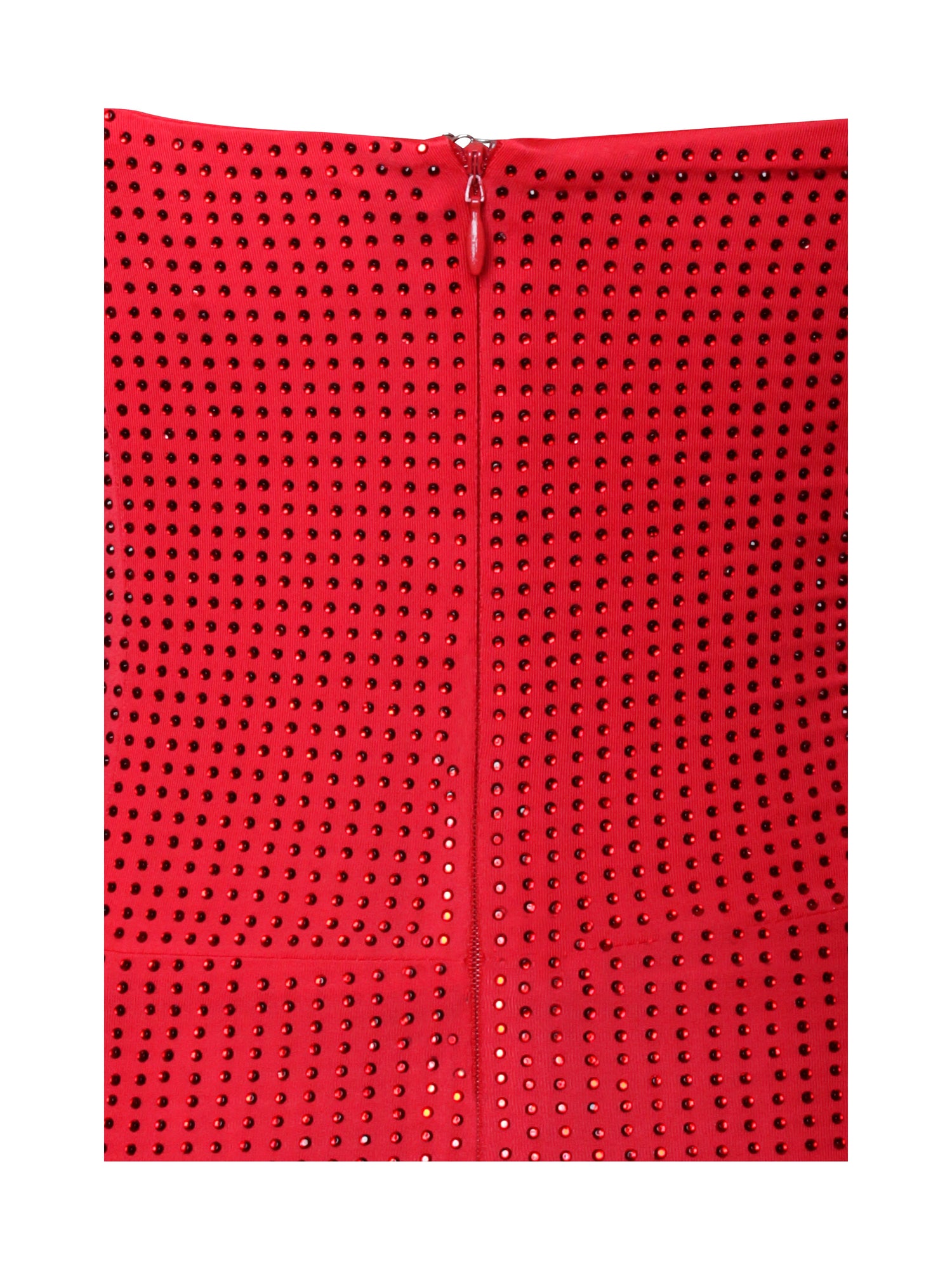 Paget Mesh Rhinestone Embellished High Slit Gown | Red