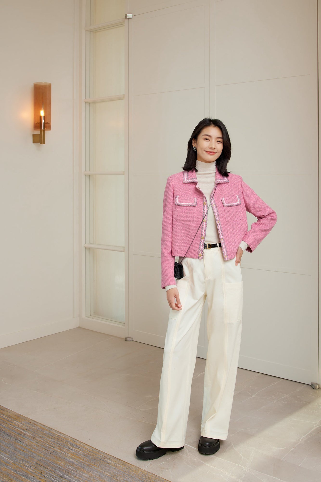Classic Chic Parisian-Style Coat | Pink