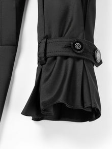 Triacetate Long Trench Coat | Black
