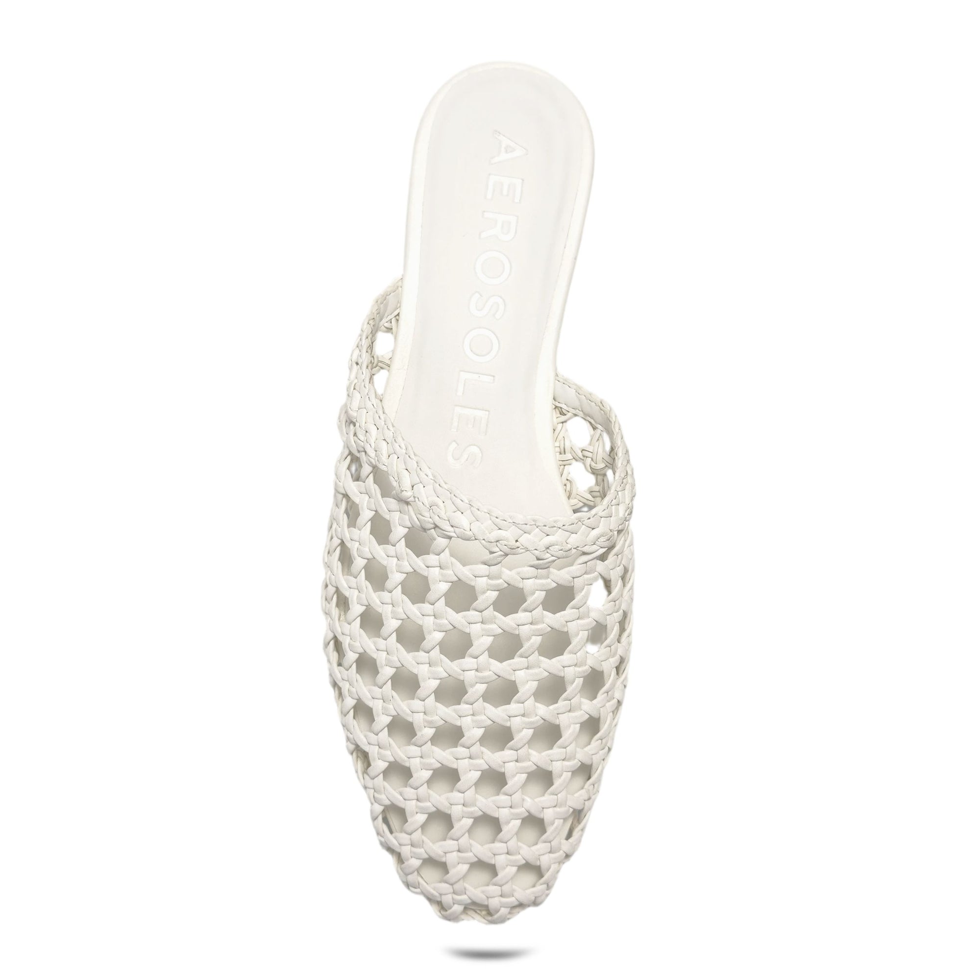 Assia Dress Flat | White Faux Open Woven