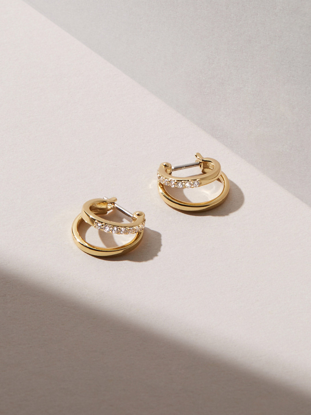 Toda Mini Huggie Hoop Earrings | 14K Gold on Sterling Silver | Cubic Zirconia