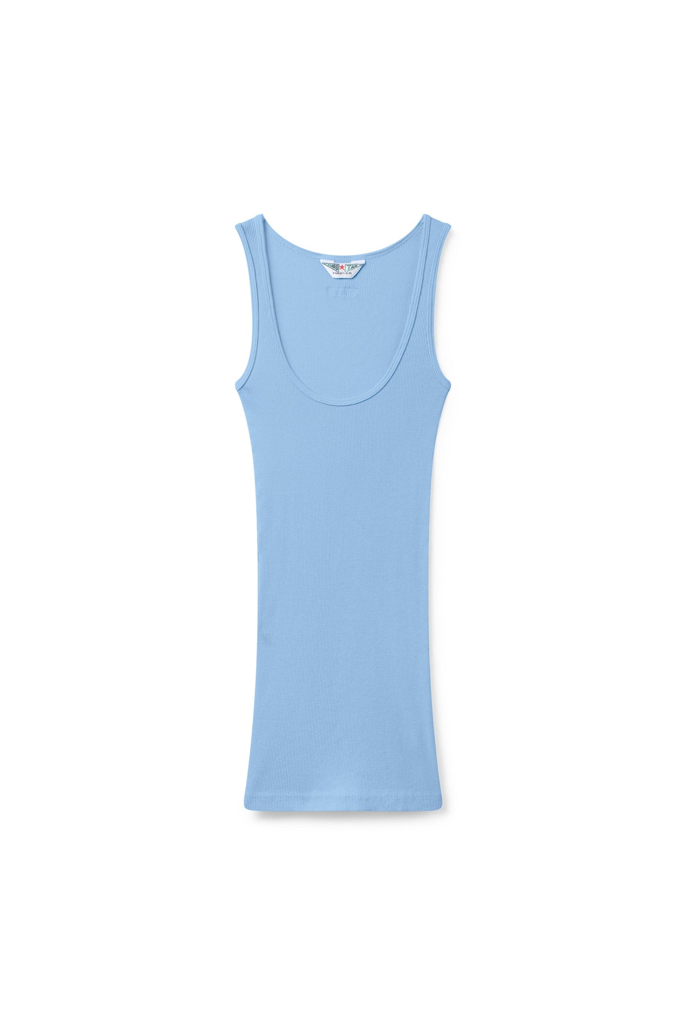 Women | Vintage Scoop Neck Extra Long Tank | Periwinkle