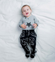 Newborn | A-Z Footed Baggy Pants | Black