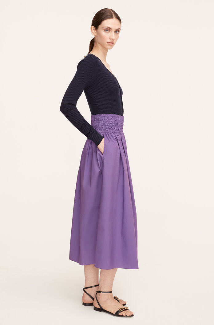 Poplin Smocked-Waist Skirt | Fox Glove