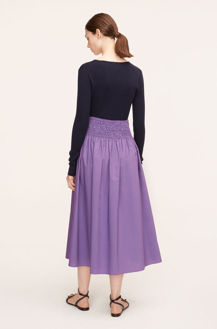 Poplin Smocked-Waist Skirt | Fox Glove