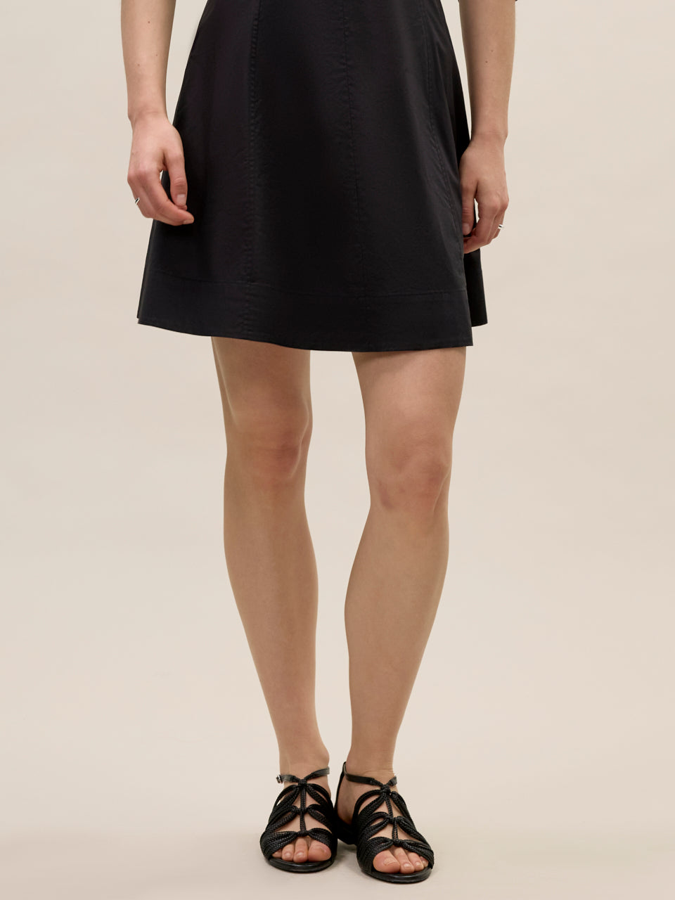 Isla Poplin Mini Dress | Black