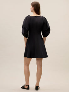 Isla Poplin Mini Dress | Black