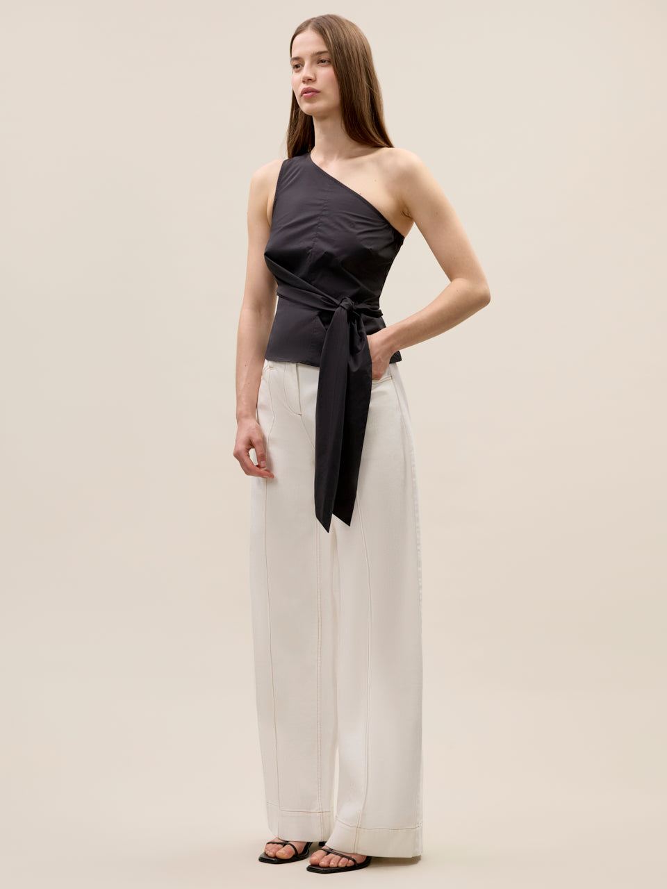 Isla Poplin Top | Black