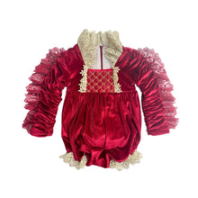 Girl | Victoria Velvet Romper | Red