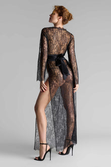 Wrap Over Long Dress - Rendez-Vous Private | Black
