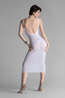 Naked Back Dress - La Femme Amazone | White