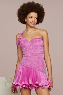 Amur | Journey Wrap Mini Dress | Pink Pearl