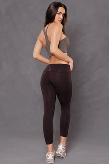 Women | Rolldown Capri Legging | Charcoal/Plum