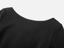 Knitted Waist-Defined Slim Dress | Black