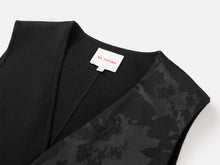 Silk and Wool Jacquard Vest | Black