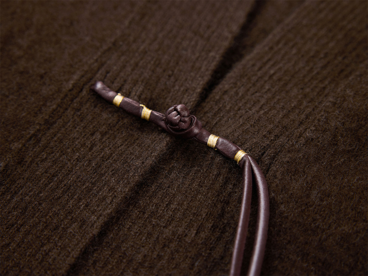 Yak Wool Knitted Cardigan | Brown