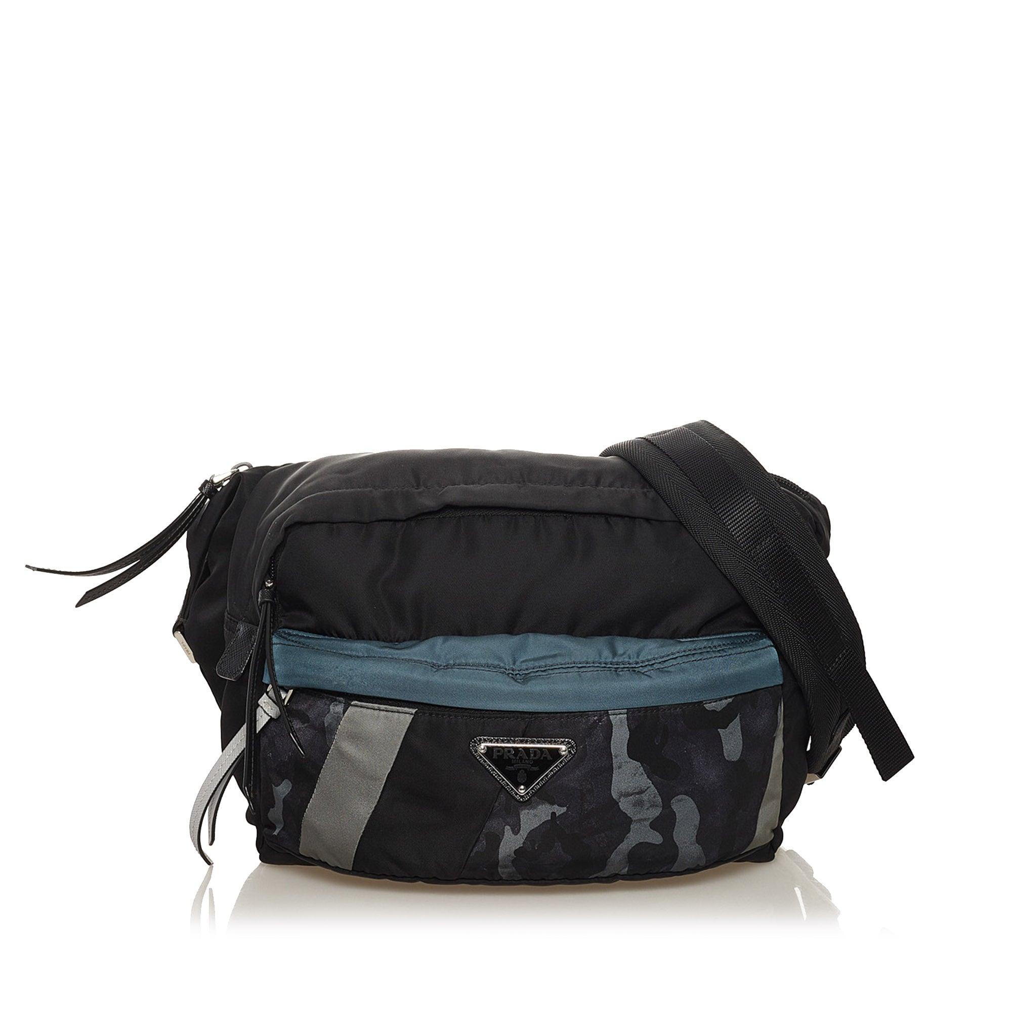 Prada | Pre-Owned Tessuto Camouflage Belt Bag | Black
