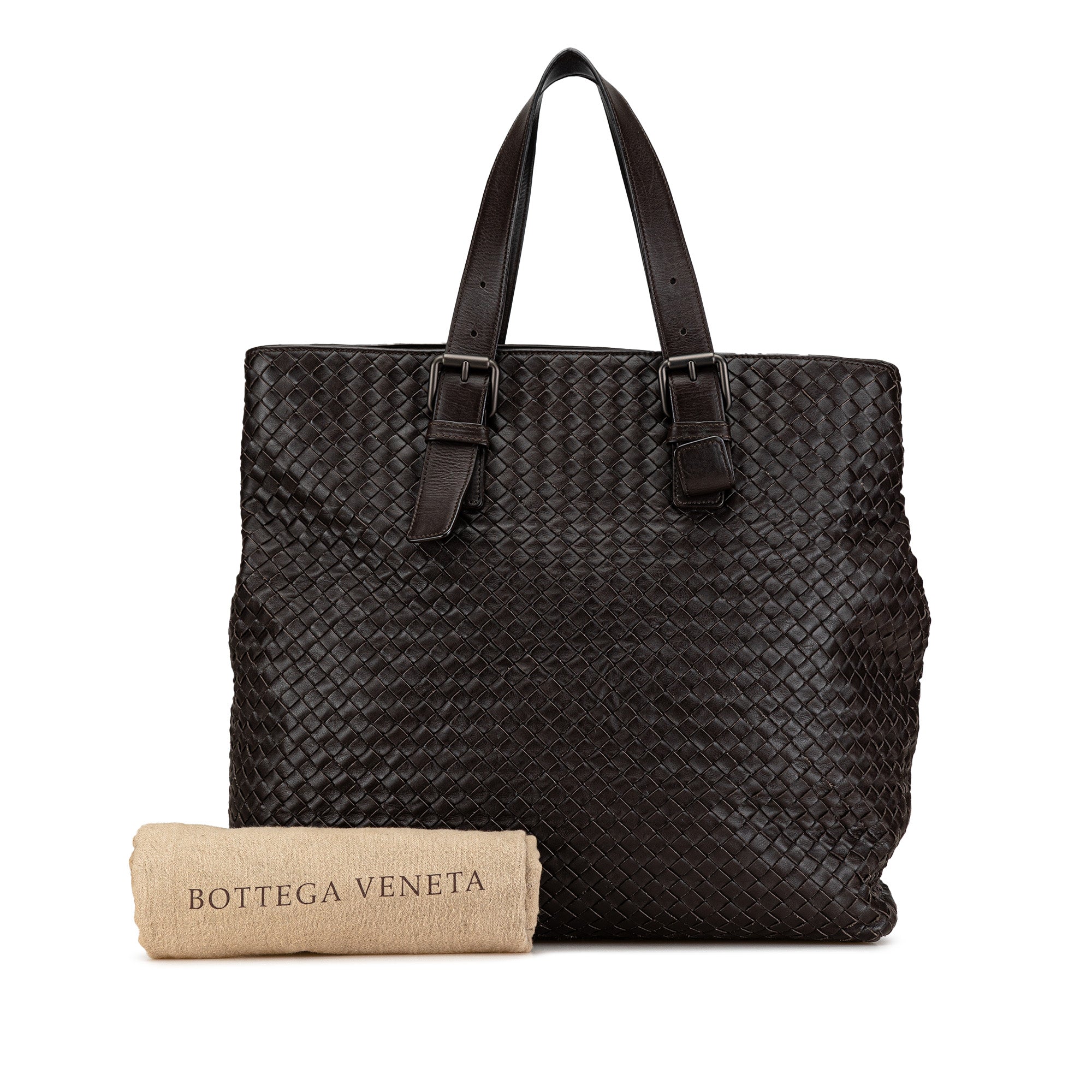 Bottega Veneta | Pre-Owned Nappa Intrecciato Belted Tote | Brown