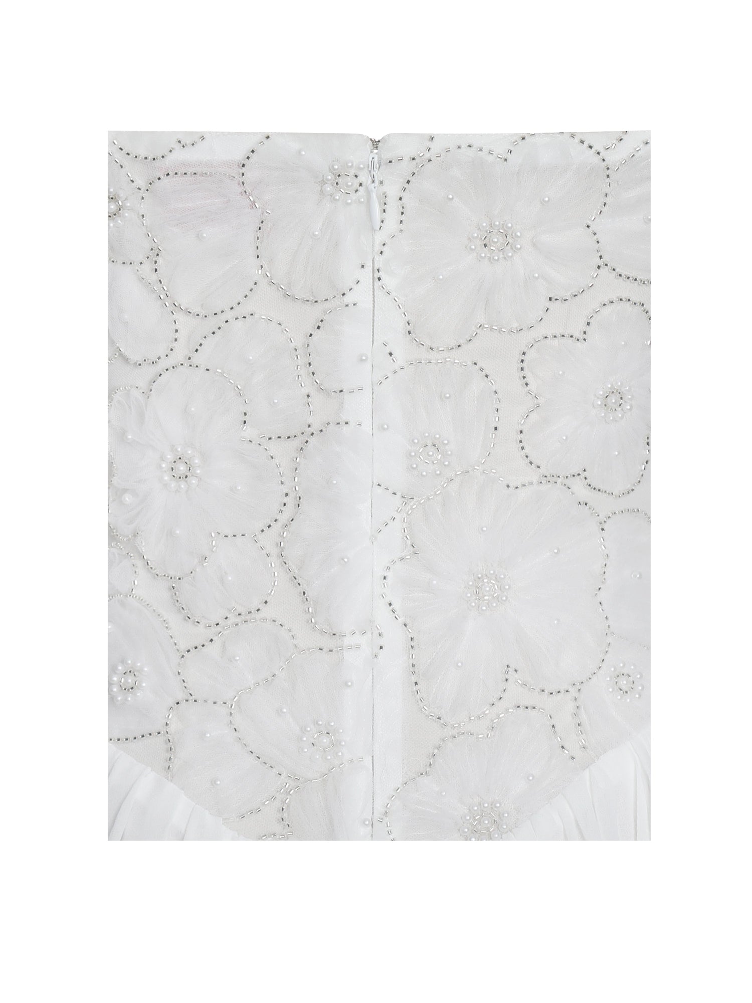 Ucille Embroidered Chiffon Maxi Dress | White