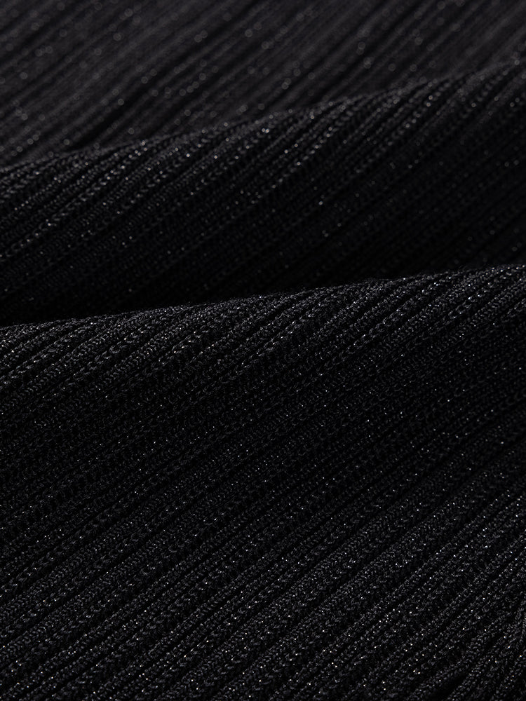 V-neck Knitted Vest | Black