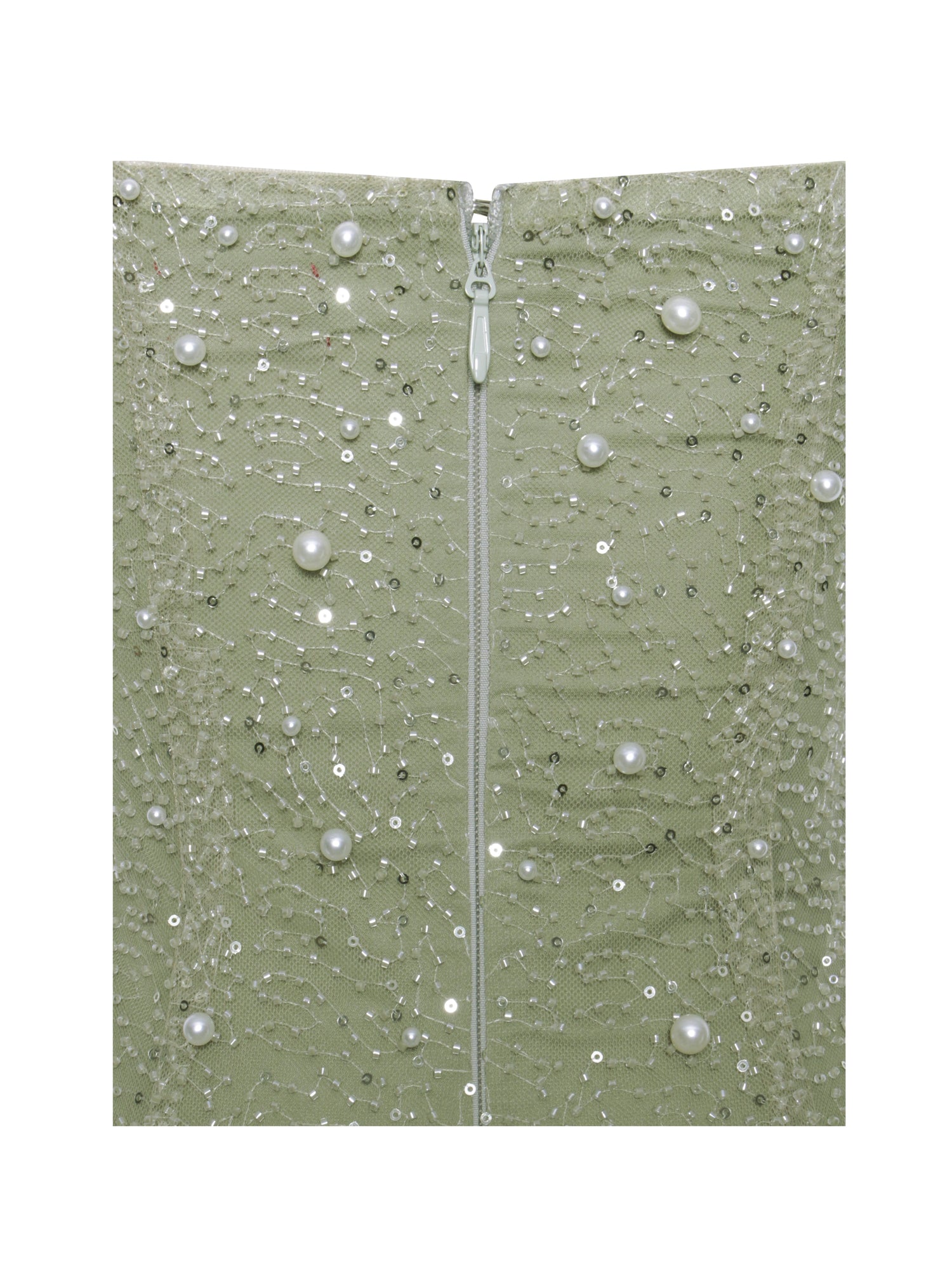 BBC Ginny Pearl Embellished Backless Gown | Pear Green