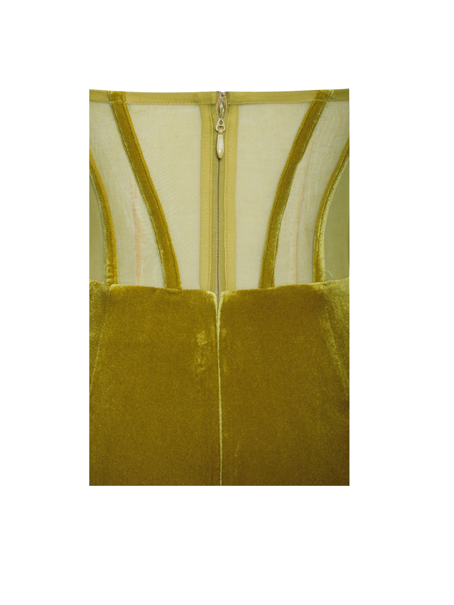 Priya Draping Corset High Slit Velvet Gown | Gold