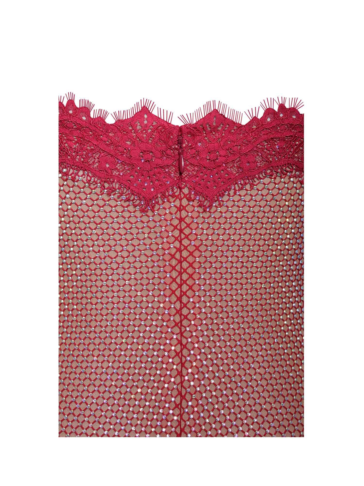 Remi Mesh Rhinestone Lace Mini Dress | Burgundy