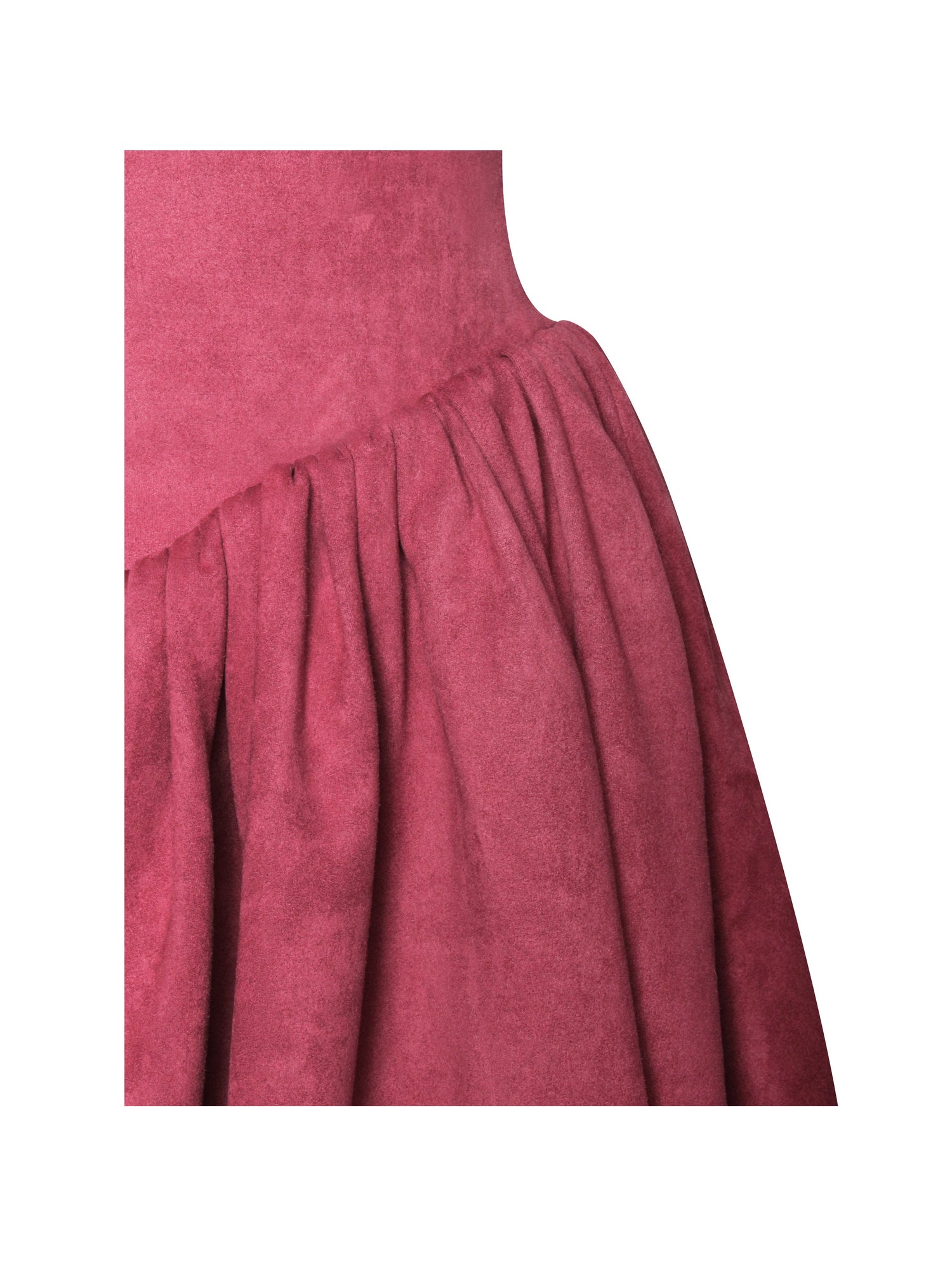 Hadorabra Suede Halter Mini Full Dress | Burgundy