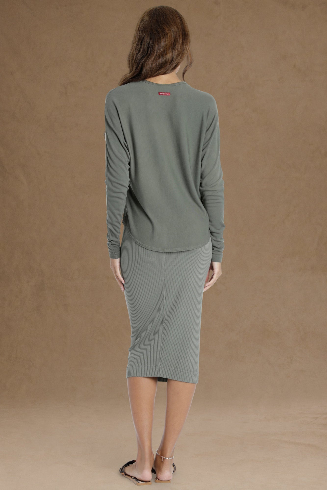 Women | Lightweight Ribbed Midi Pencil Skirt | Flightsuit