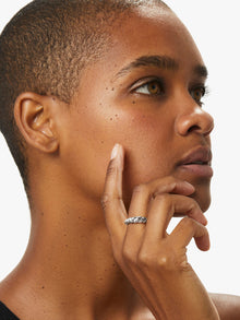 Rope Slim Twist Ring | Rhodium on Stainless Steel