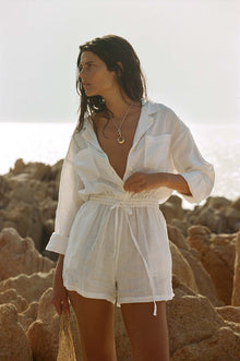 The Getaway Romper | White EcoLinen