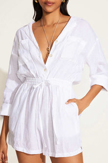 The Getaway Romper | White EcoLinen