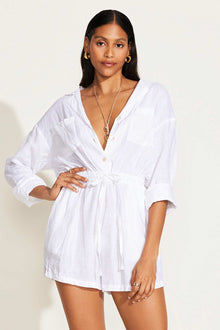The Getaway Romper | White EcoLinen