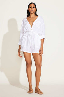 The Getaway Romper | White EcoLinen