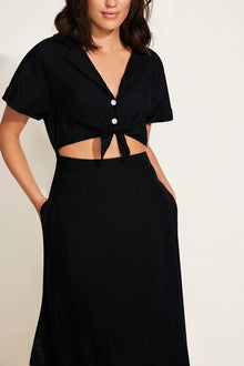 Playa Cut Out Dress | Black EcoLinen