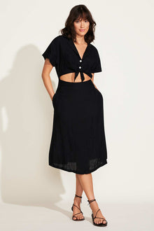 Playa Cut Out Dress | Black EcoLinen