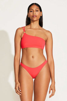 Cosmo One Shoulder Top | Coral Glow EcoRib BT