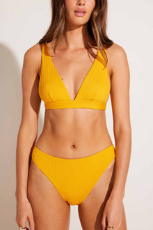 Cali High Leg Full Bottom | Sunflower Pucker Rib