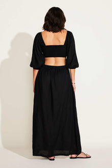 Cierra Cut Out Dress | Black EcoLinen