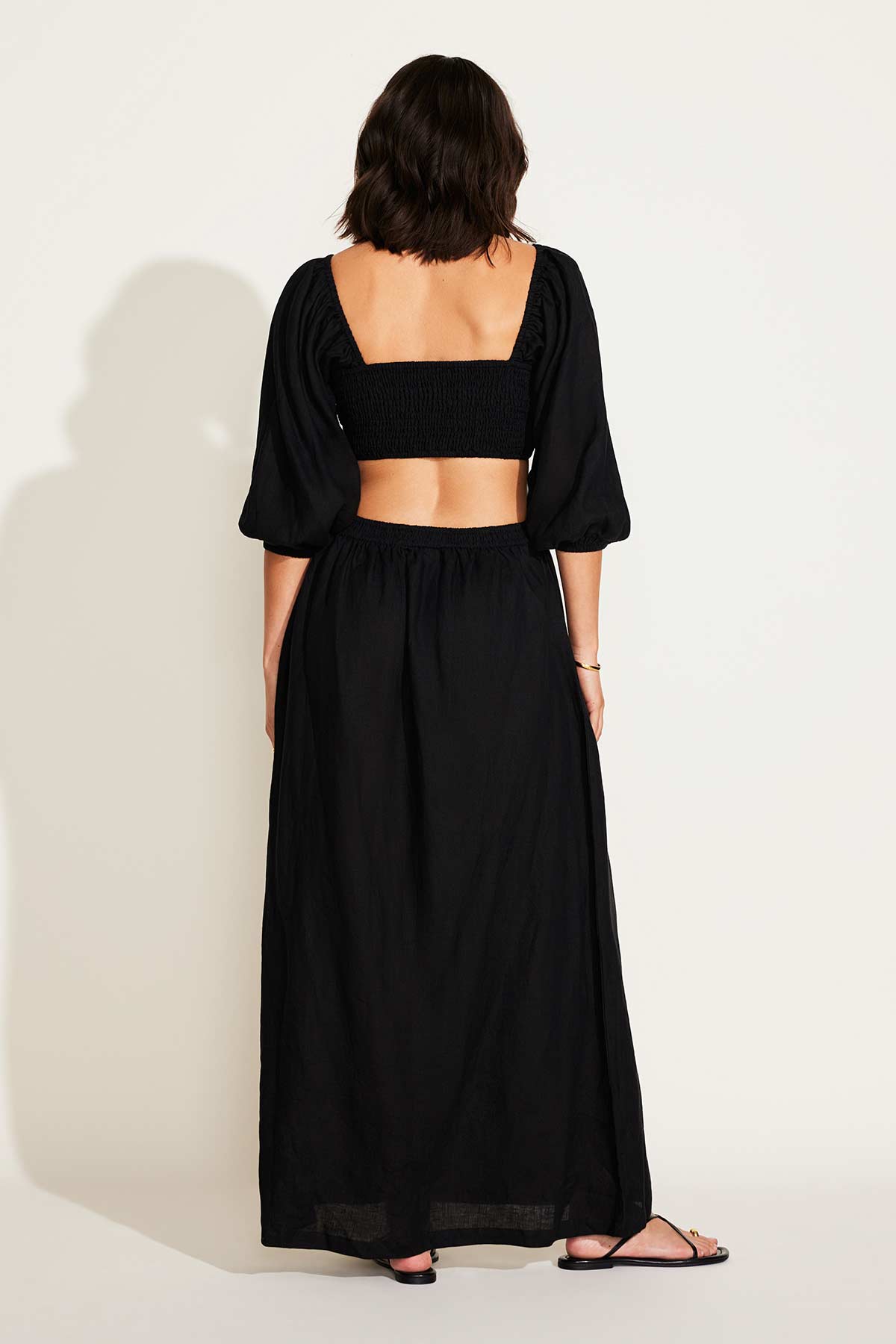 Cierra Cut Out Dress | Black EcoLinen