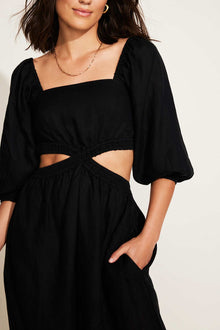 Cierra Cut Out Dress | Black EcoLinen