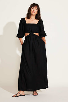 Cierra Cut Out Dress | Black EcoLinen