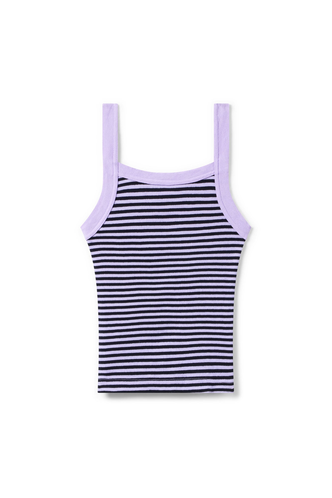 Women | Vintage Striped Sport Ribbed Tank | Lilac