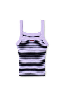 Women | Vintage Striped Sport Ribbed Tank | Lilac