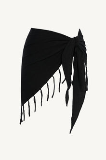 Sirena Sarong | Black Crinkle Linen