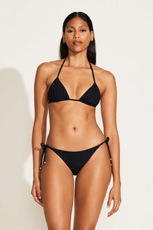Elle Tie Side Bottom | Black SuperRib