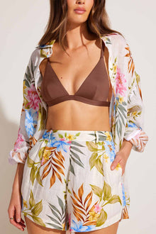The Getaway Short | Summer Bloom EcoLinen