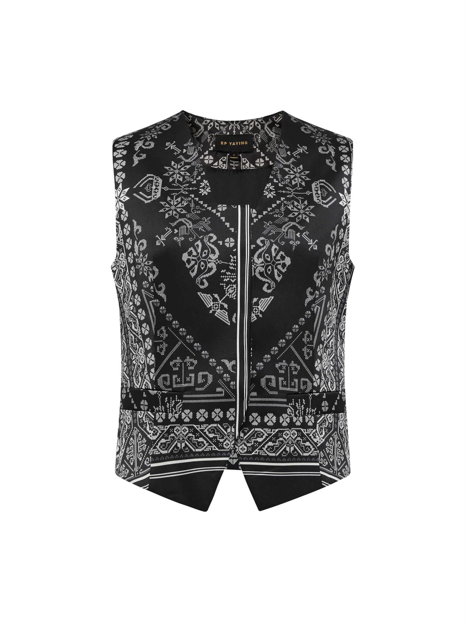 Chinese-style Embroidered Vest | Black